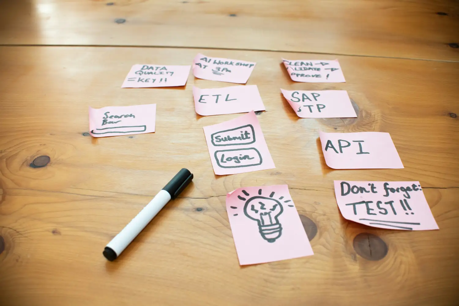 Diagrama de procesos en una pizarra