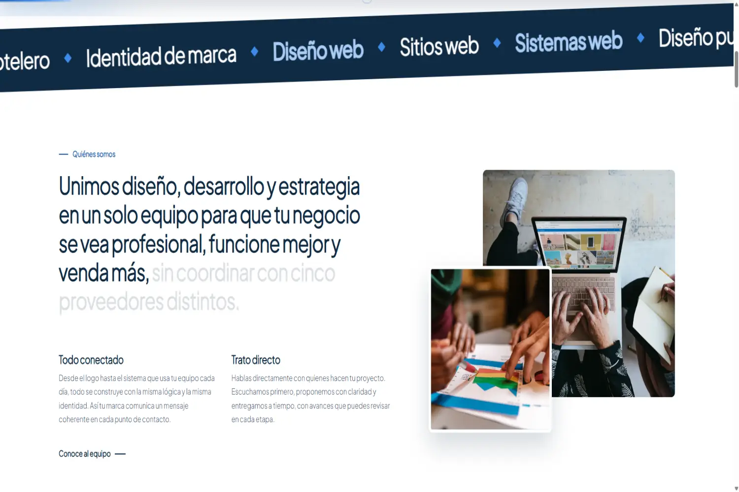 Desarrollo de un sitio web en computadora